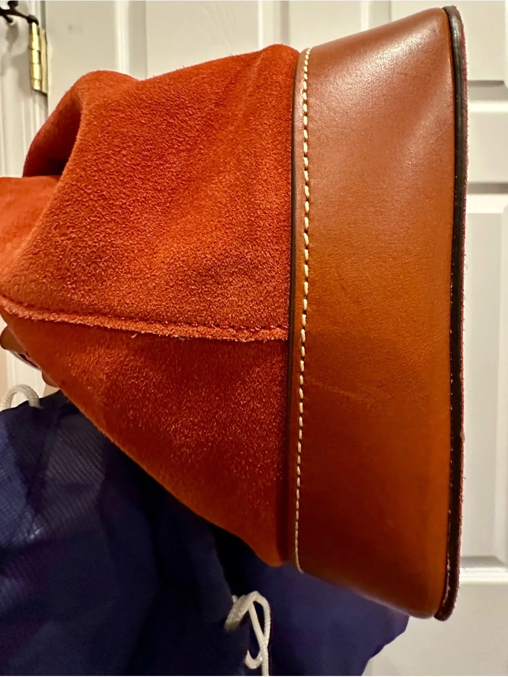 Dooney & Bourke Orange Suede Bucket Bag - Picture 11 of 12